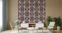Abstract symmetrical lines Tribal Wine Motif Wallpaper design