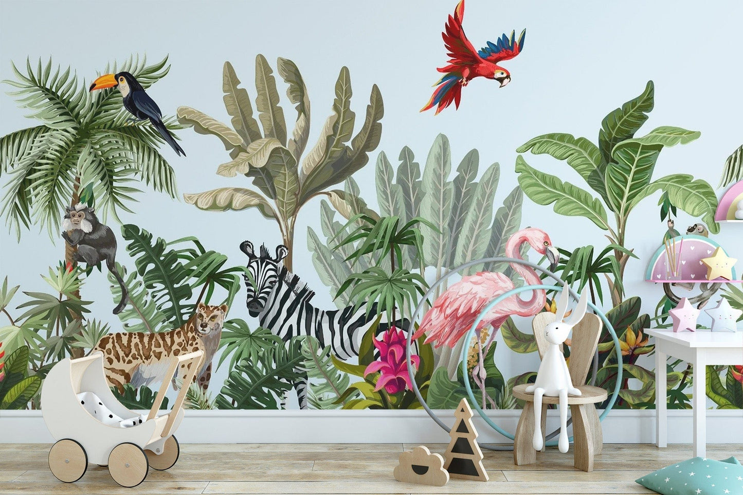 Tropical Animals & Birds Wallpaper Mural - Giffywalls flowers-13