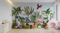 Tropical Animals & Birds Wallpaper Mural - Giffywalls flowers-13
