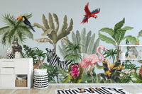Tropical Animals & Birds Wallpaper Mural - Giffywalls flowers-13
