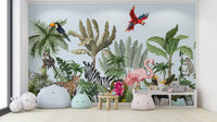 Tropical Animals & Birds Wallpaper Mural - Giffywalls flowers-13