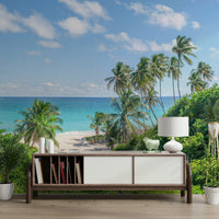 Sunny beach scene mural for home walls

