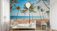 White sand beach wallpaper for walls in spa.