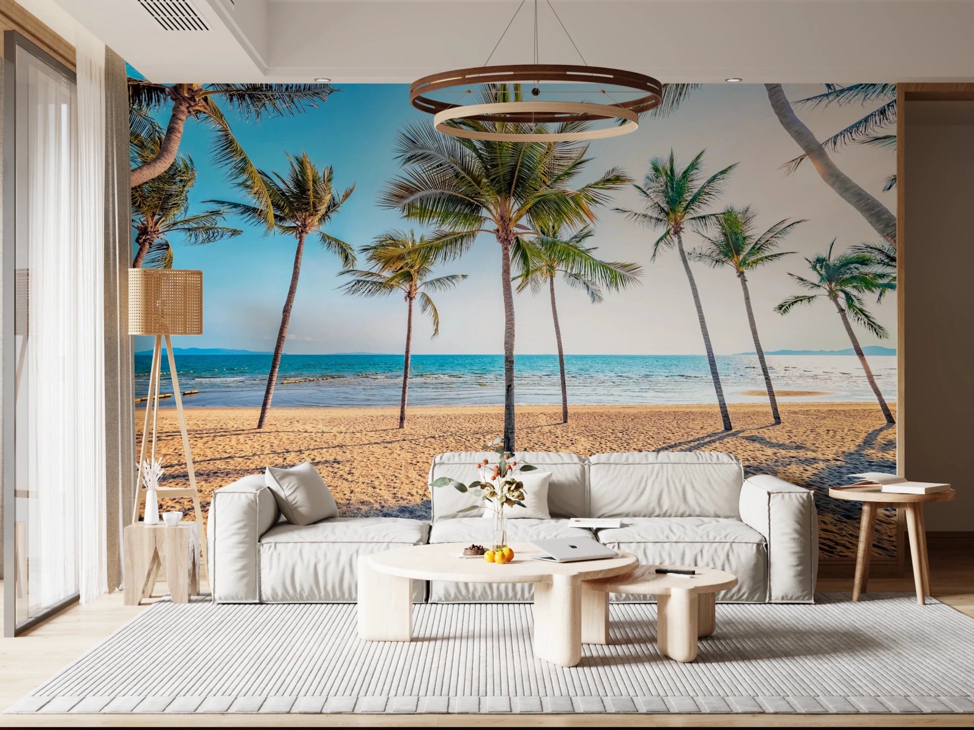 Relaxing ocean wall mural for bedroom walls.