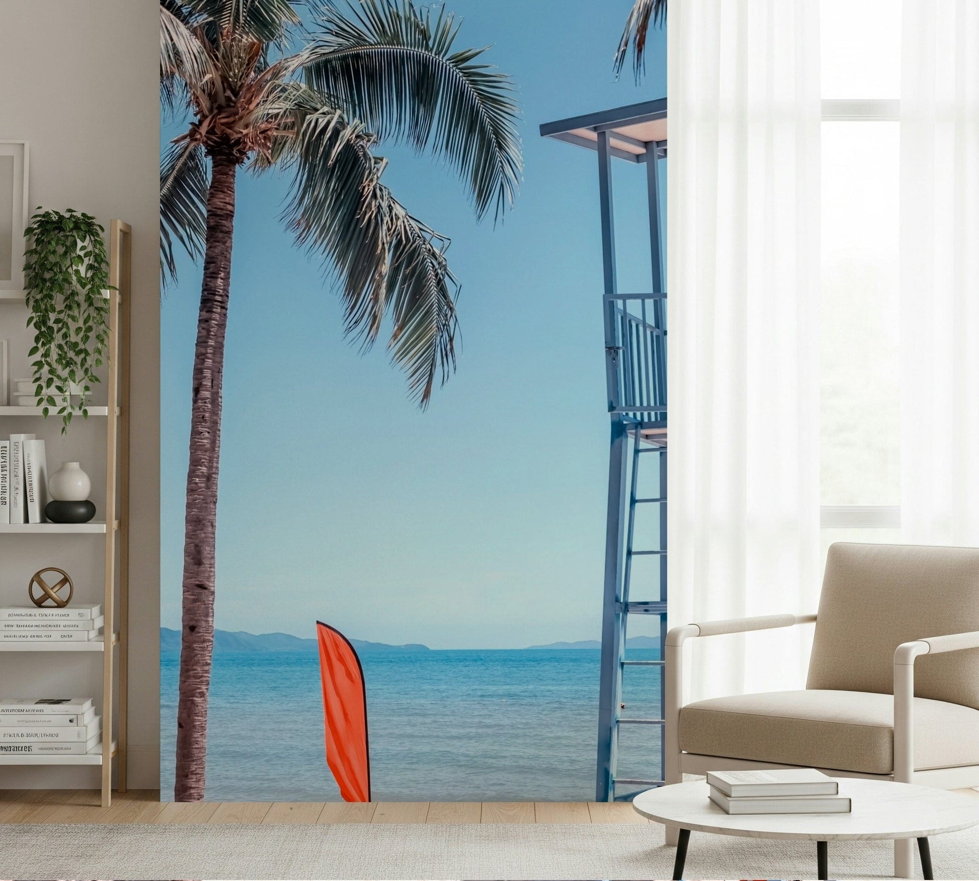 Lifeguard's View wallpaper in a sun-drenched balcony or lounge area.