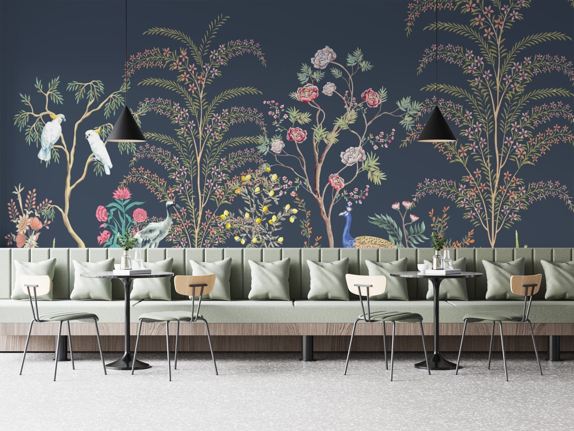 Nature-inspired tropical bird wallpaper
