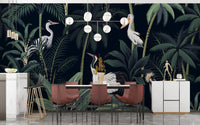Tropical Birds In Night Sky Wallpaper Mural - Giffywalls