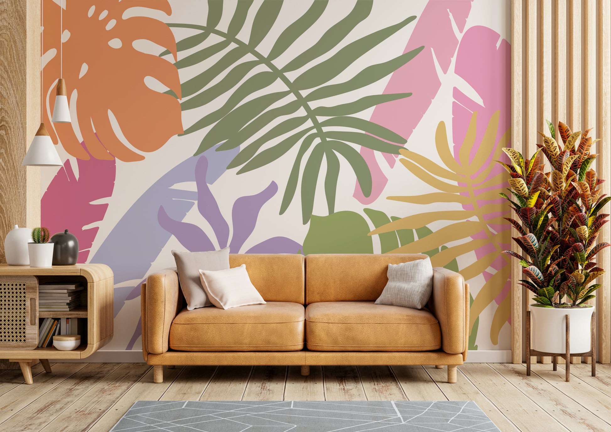 A contemplative exotic flower wallpaper mural for a feature wall.

