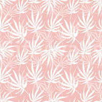 Tropical Blush white leaves realistic wallpaper surface minimal wall art.