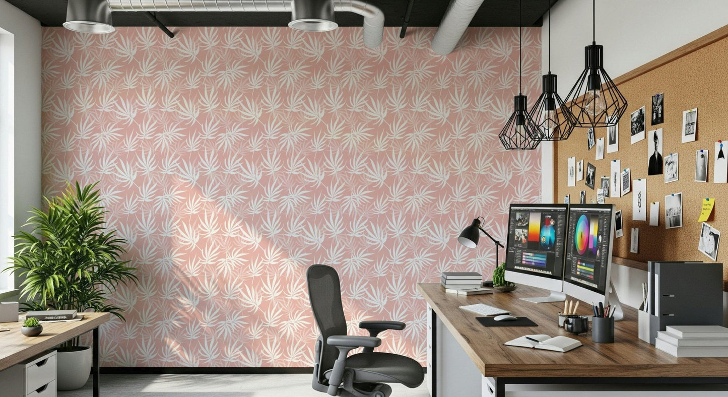 Seamless Tropical Blush repeat wallpaper pattern aesthetic design backdrop.