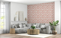 Modern Tropical Blush peel and stick texture wallpaper elegant foliage.