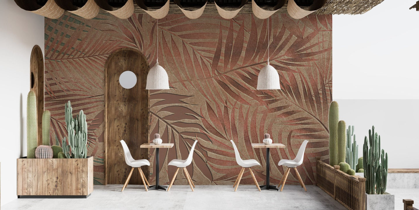 Tropical Copper Leaves Wallpaper Murals - Giffywalls A827