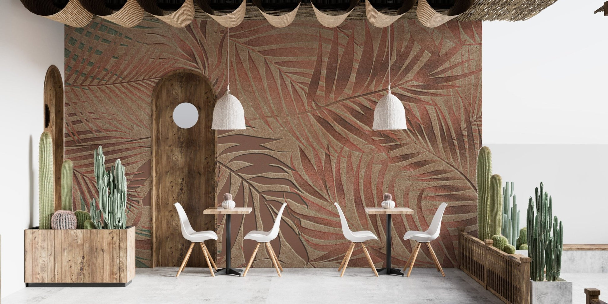 Tropical Copper Leaves Wallpaper Murals - Giffywalls A827