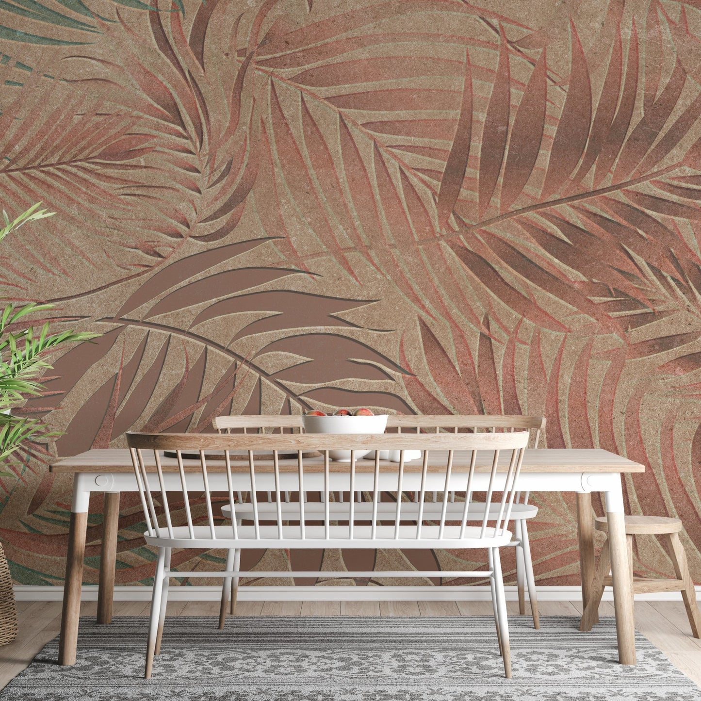 Tropical Copper Leaves Wallpaper Murals - Giffywalls A827