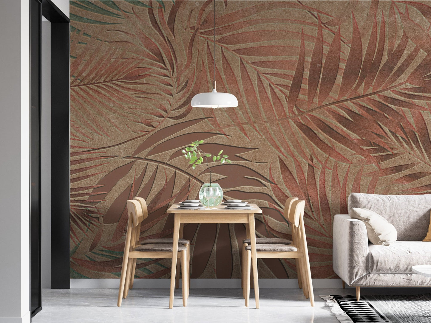 Tropical Copper Leaves Wallpaper Murals - Giffywalls A827