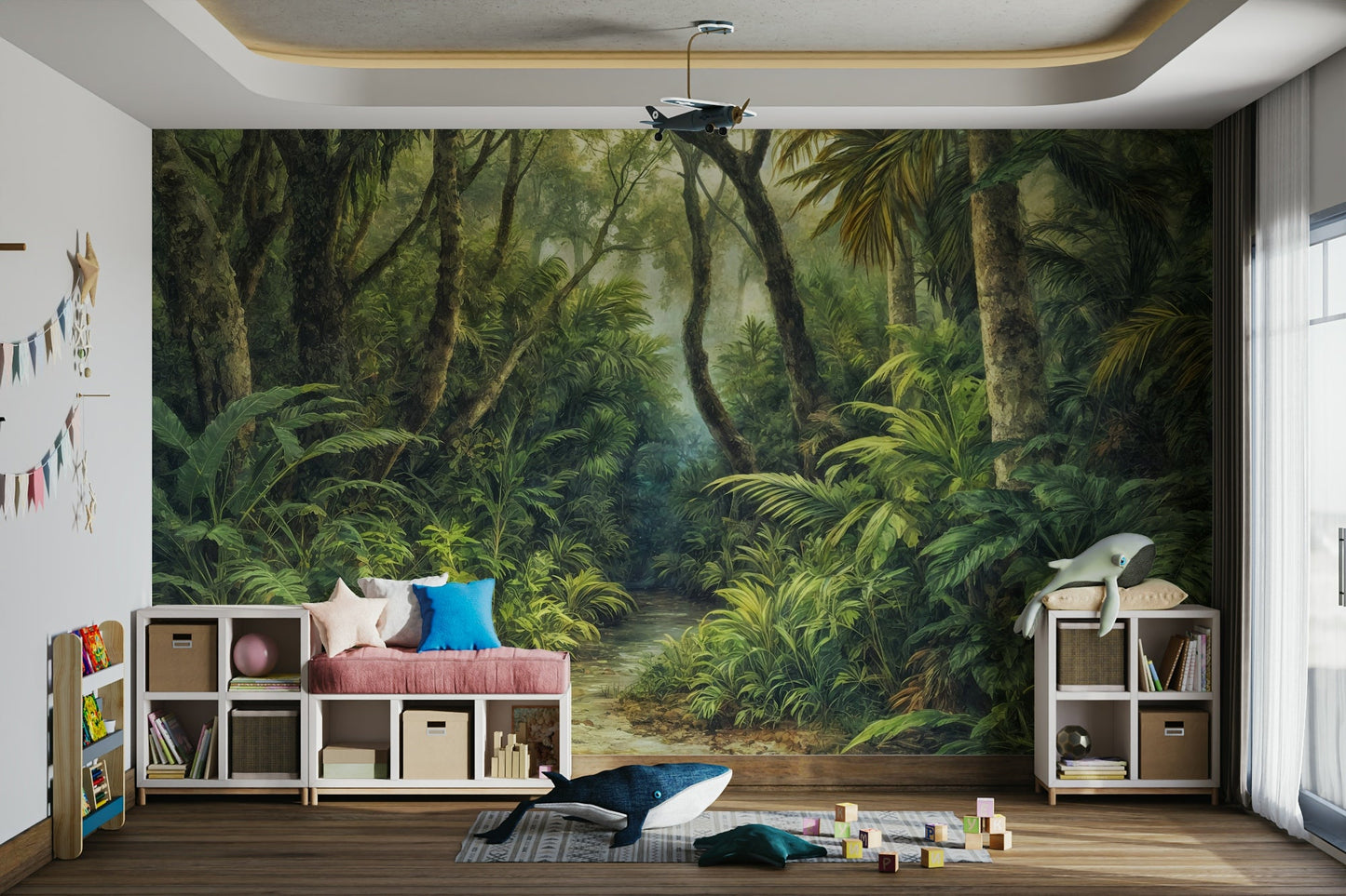 Jungle plants and trees in Tropical Canopy wall mural GD3606