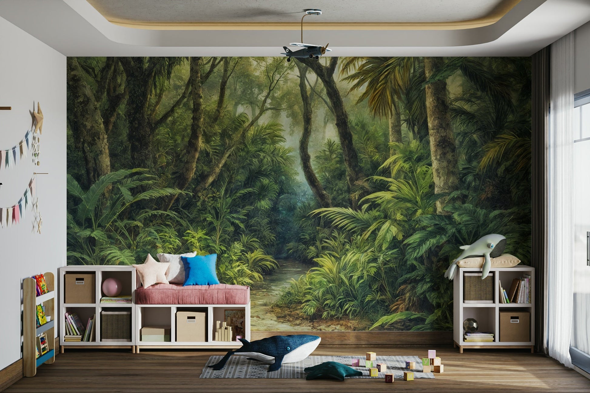 Jungle plants and trees in Tropical Canopy wall mural GD3606