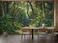 Dining room with Tropical Canopy wall mural jungle scene GD3606