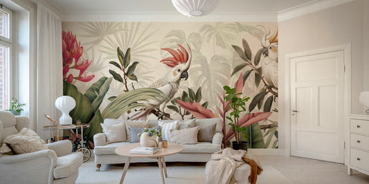 Tropical Cockatoo Birds Forgotten Paradise wall mural

