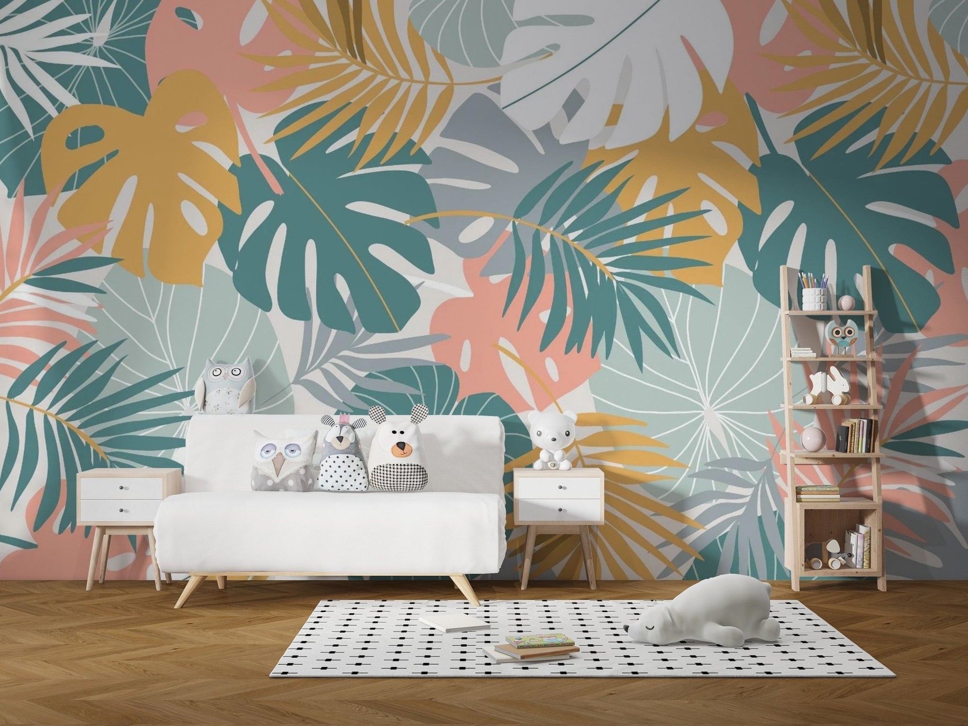 Colorful Tropical Leaves Wallpaper Mural AB-21