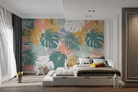 Colorful Tropical Leaves Wallpaper AB-21