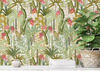 Artistic Vibrant Jungle Canopy wallpaper with rich tropical tones., AN127
