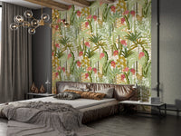 Stylish Vibrant Jungle Canopy wallpaper with vivid green tones., AN127