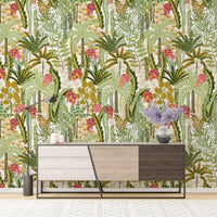 Vibrant Jungle Canopy wallpaper creating a tropical escape., AN127