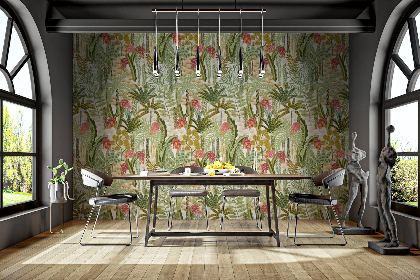 Luxurious Vibrant Jungle Canopy wallpaper with dynamic textures., AN127
