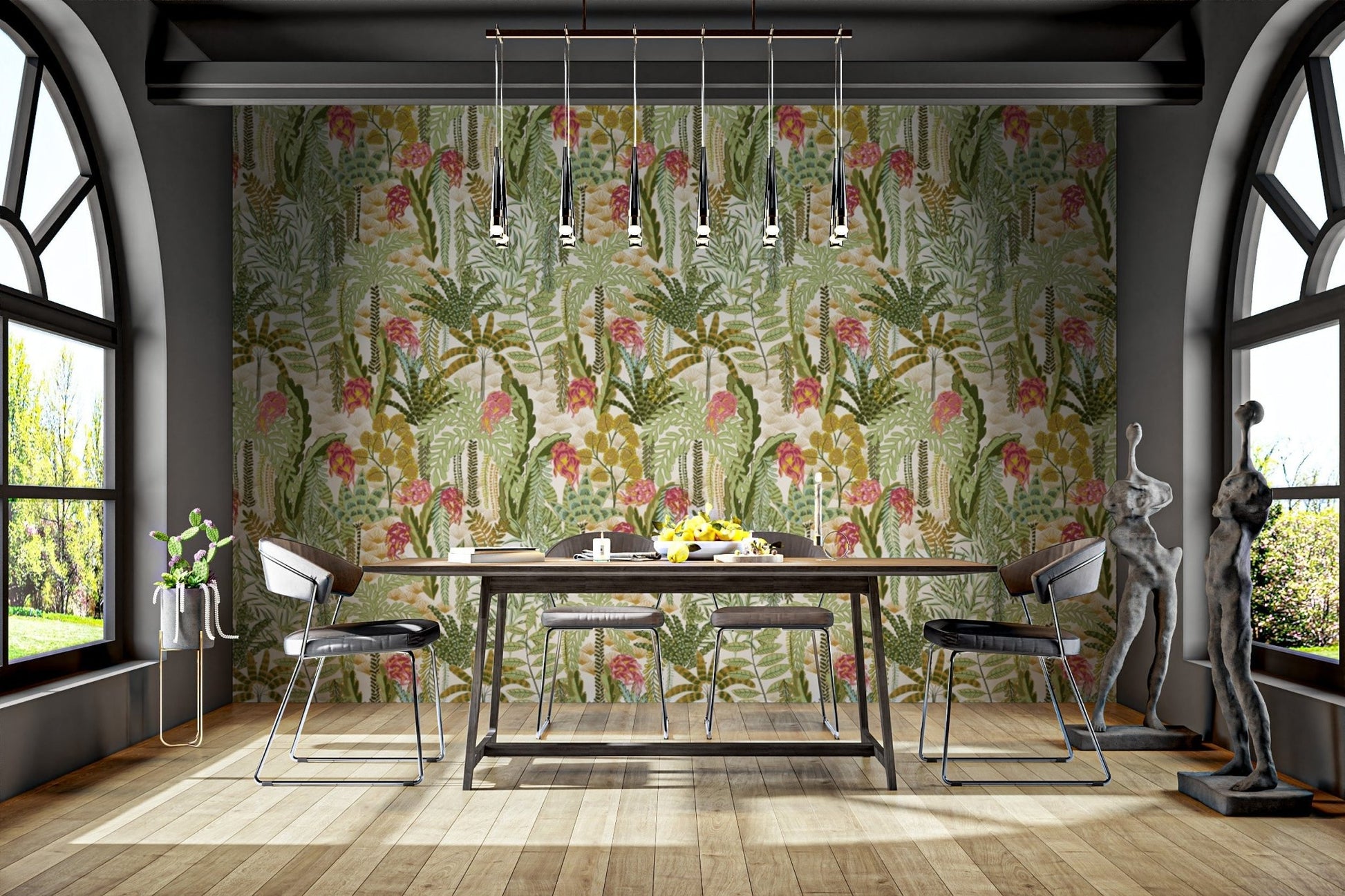 Luxurious Vibrant Jungle Canopy wallpaper with dynamic textures., AN127