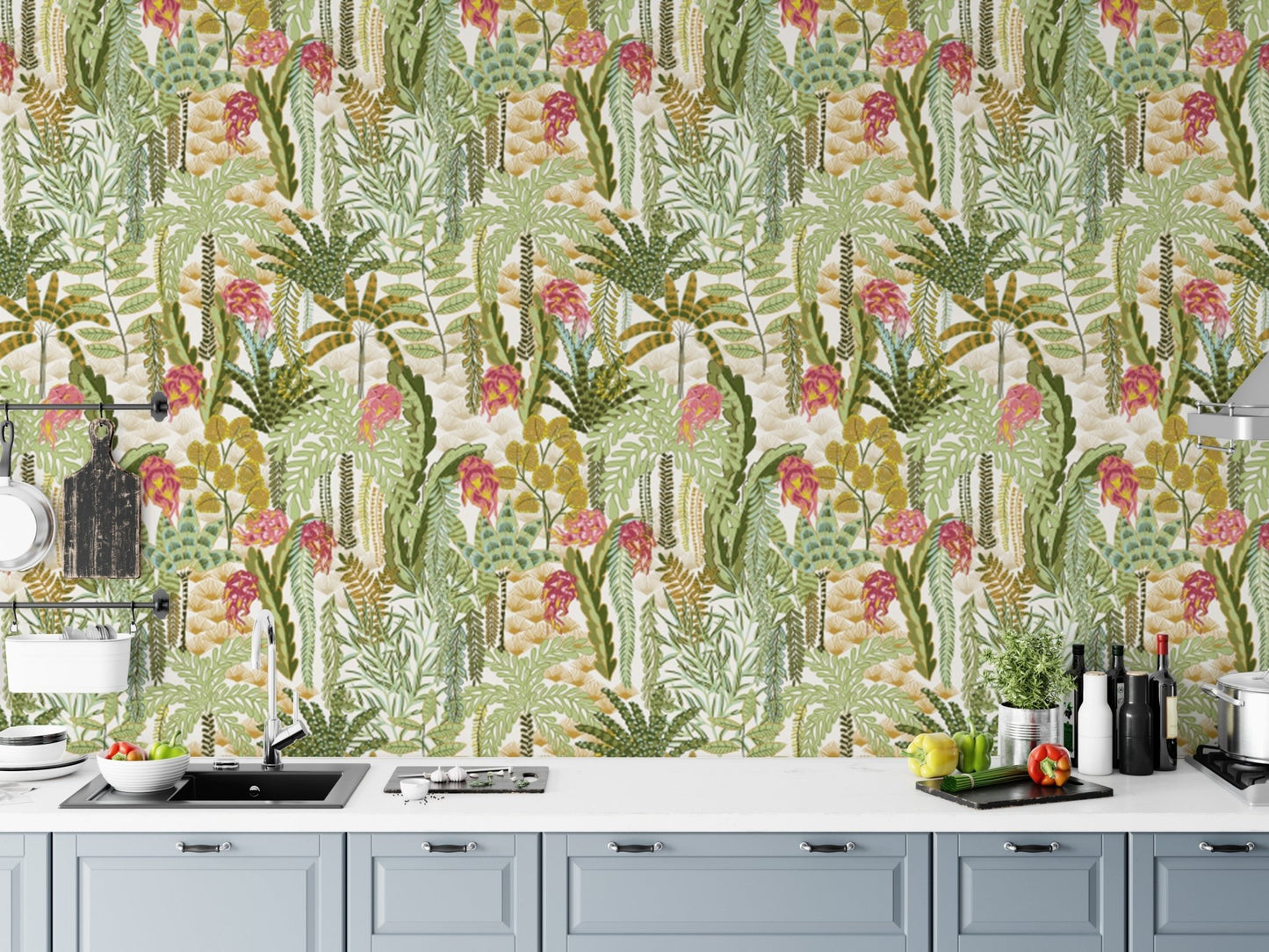 Sophisticated Vibrant Jungle Canopy wallpaper for dynamic decor., AN127