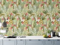Sophisticated Vibrant Jungle Canopy wallpaper for dynamic decor., AN127