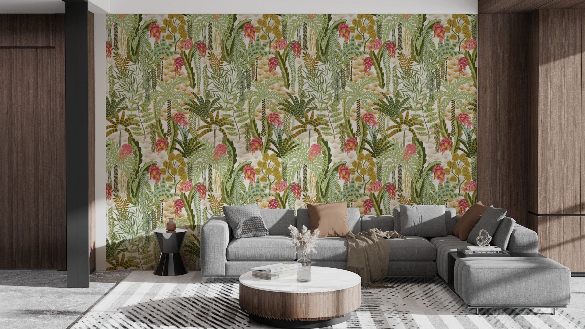 Tropical Vibrant Jungle Canopy wallpaper for bold interiors.
