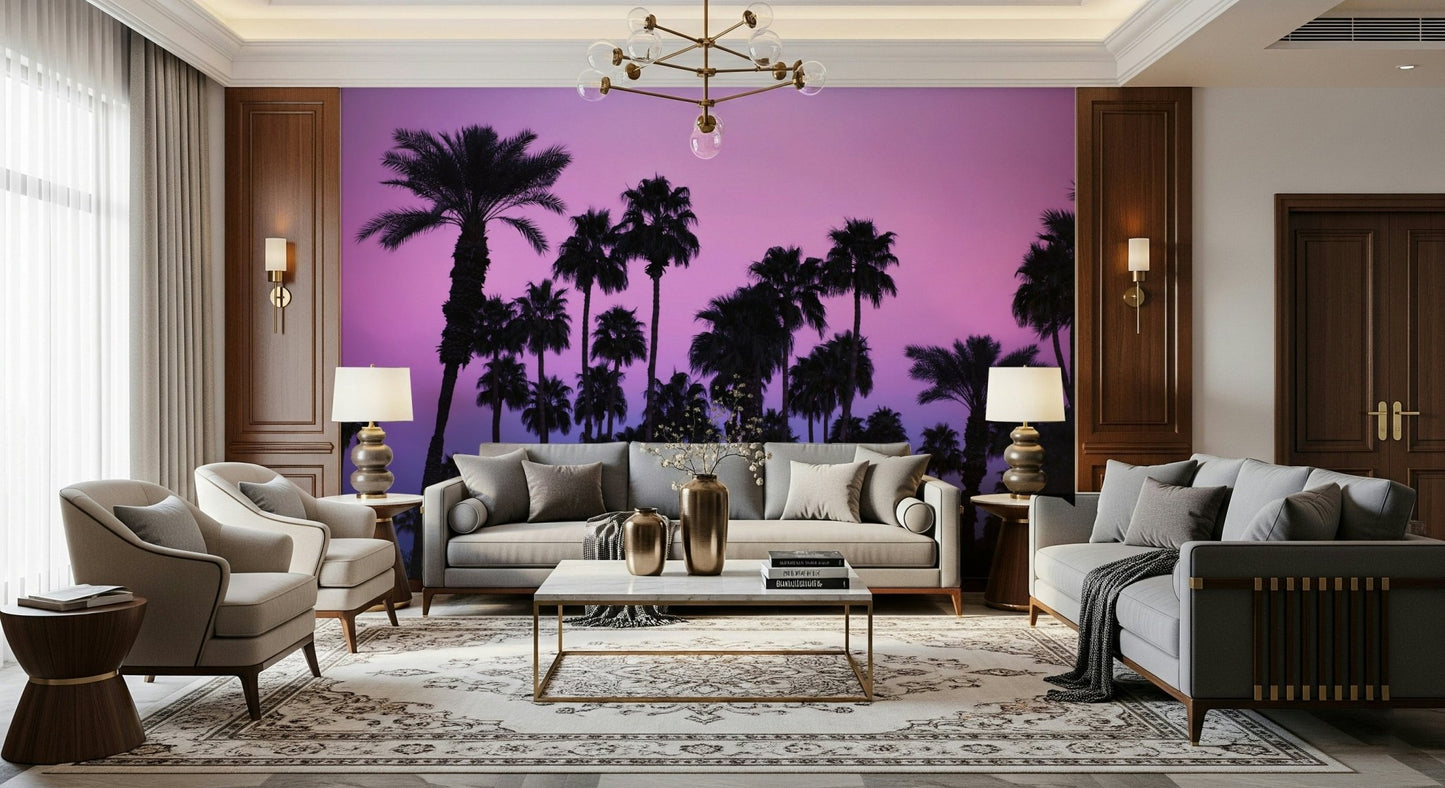 A contemplative twilight beach wallpaper mural for a feature wall.