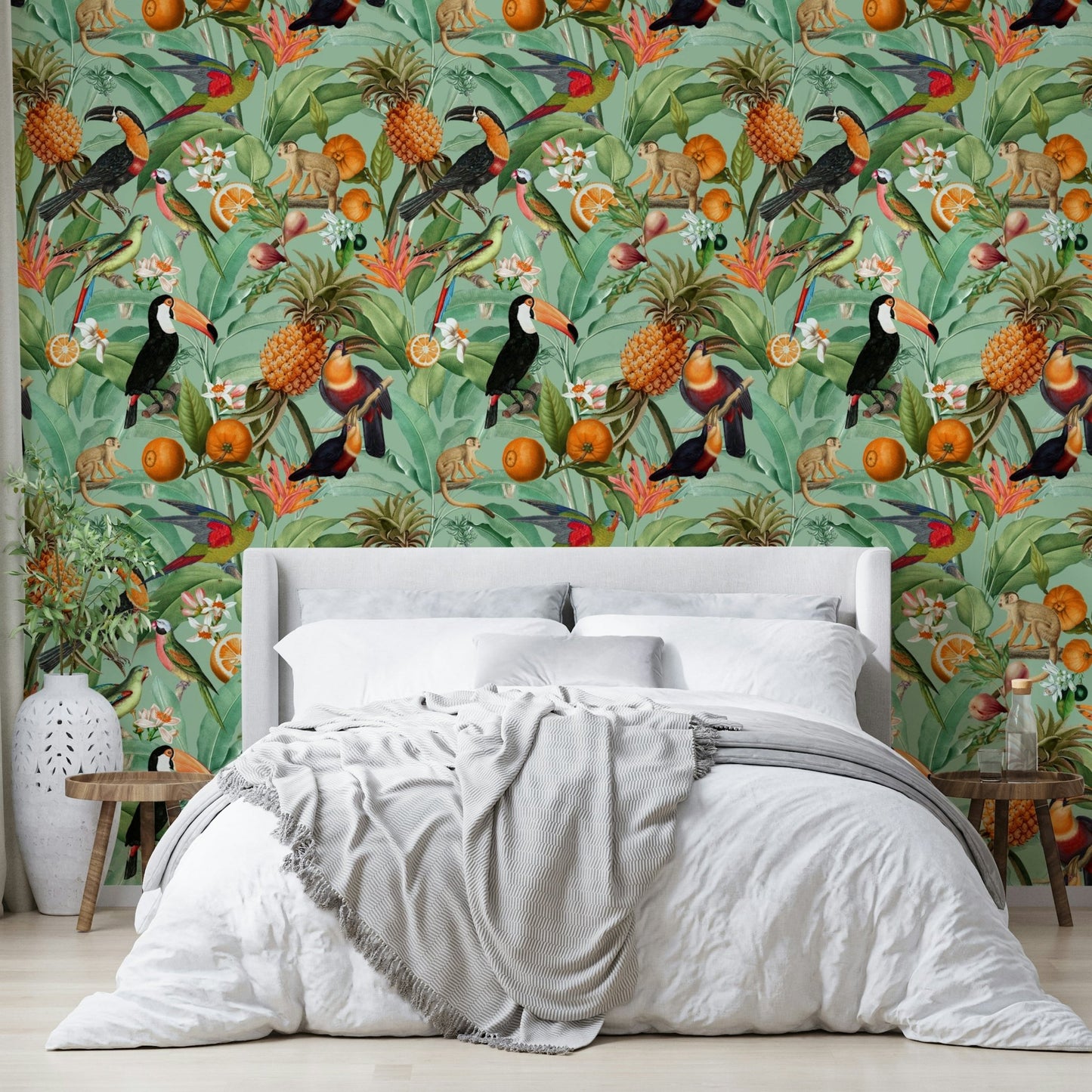 Exotic plant-inspired Tropical Eden 1 wallpaper for walls.

