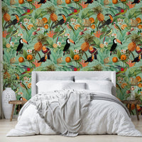 Exotic plant-inspired Tropical Eden 1 wallpaper for walls.

