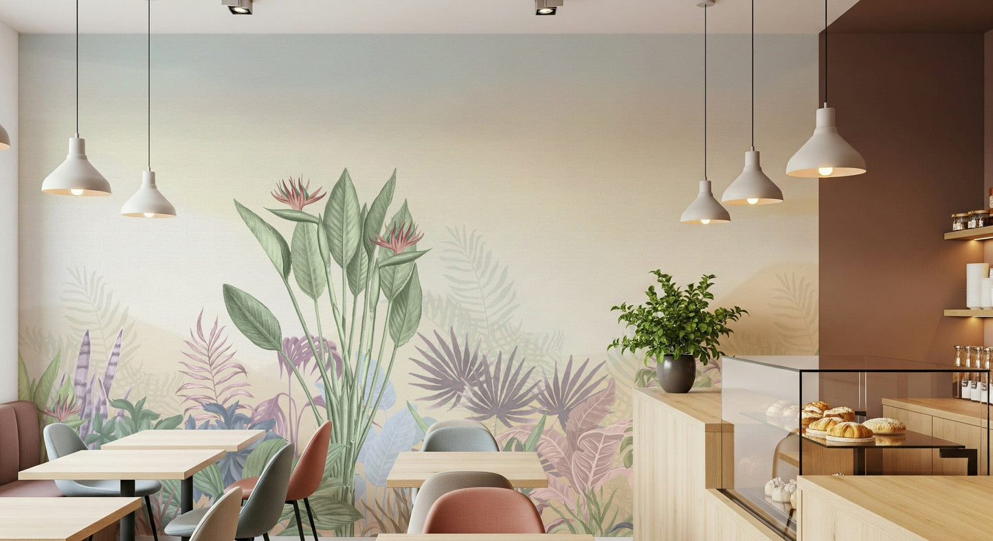 Eden's Touch wallpaper featuring delicate garden details and light.