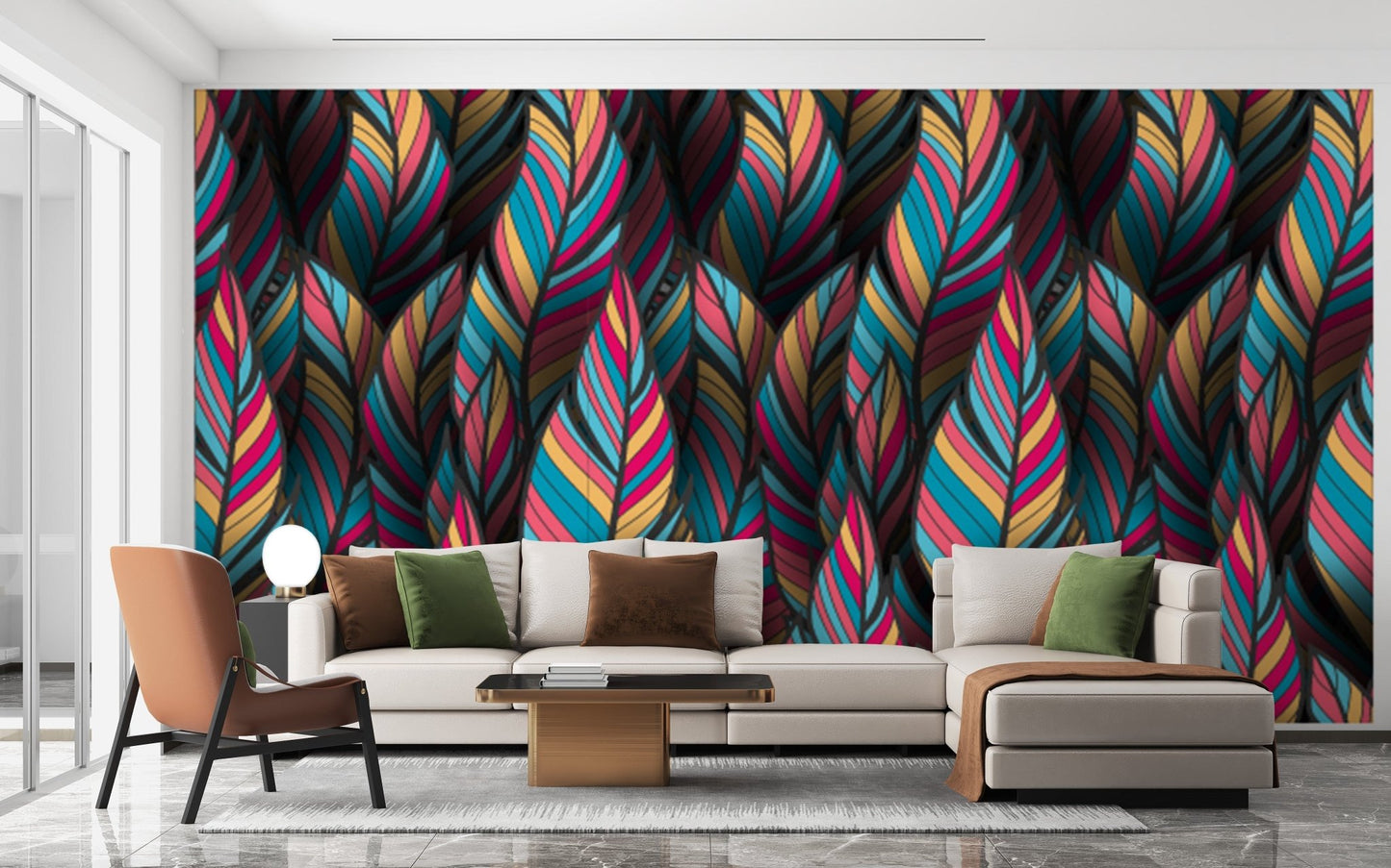 Exotic Tropical Feather Wallpaper for Walls
