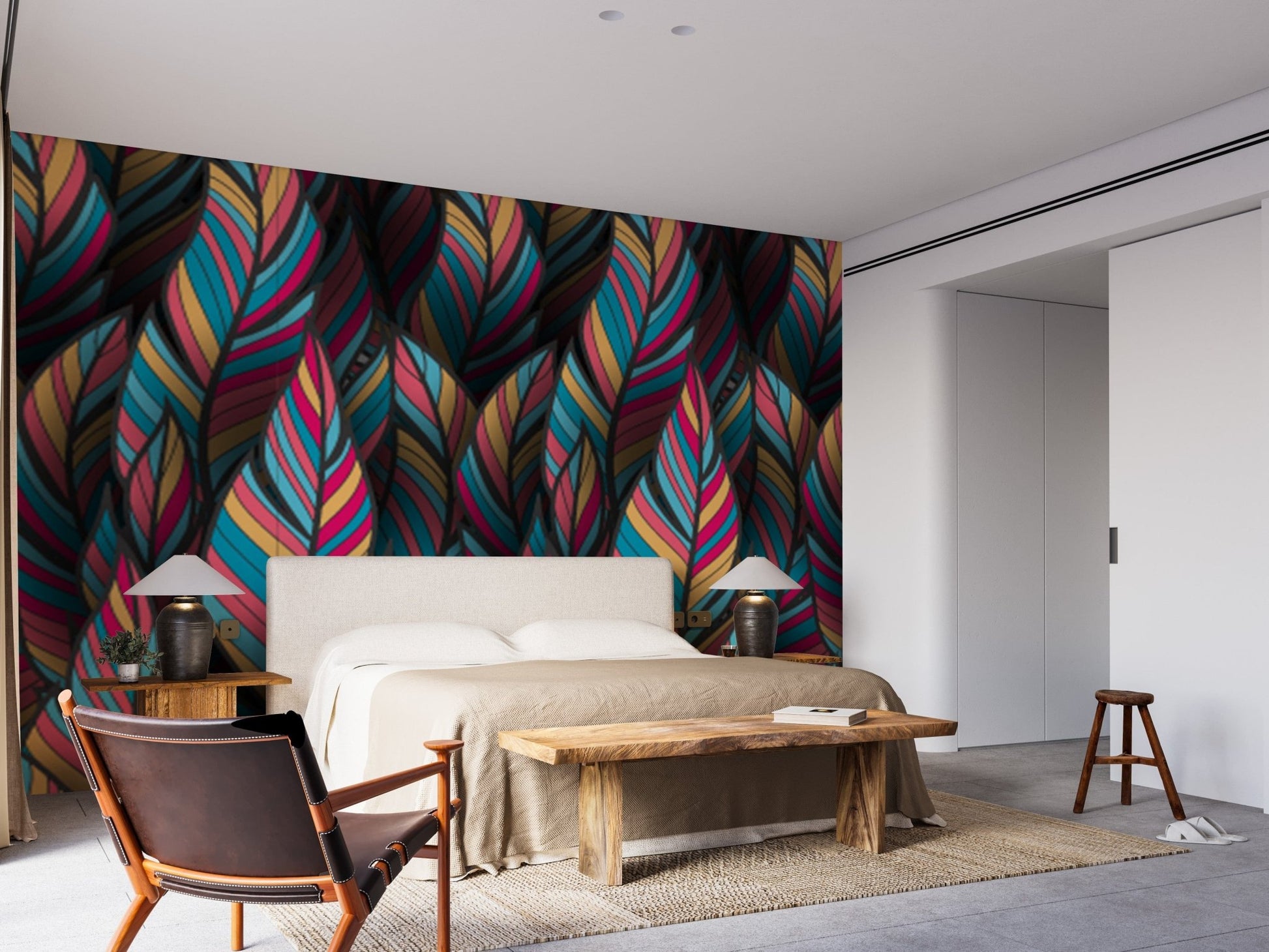 Vibrant Tropical Feathers for Wall Decor
