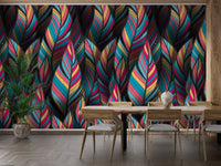 Bright Tropical Feather Fantasy Wall Mural
