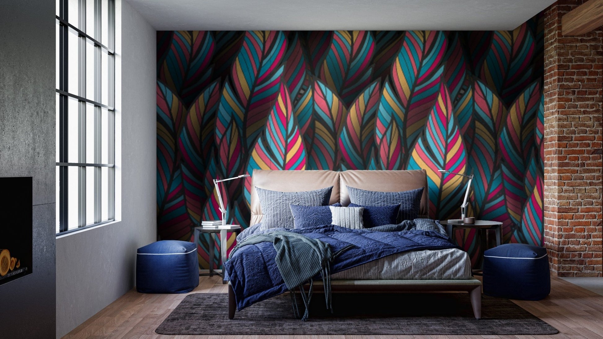 Tropical Feather Fantasy Wallpaper Design
