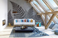 Lush fern leaves wallpaper mural, B451