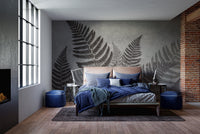 Fern leaf mural for living room, B451