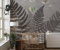 Botanical fern wall decor mural, B451