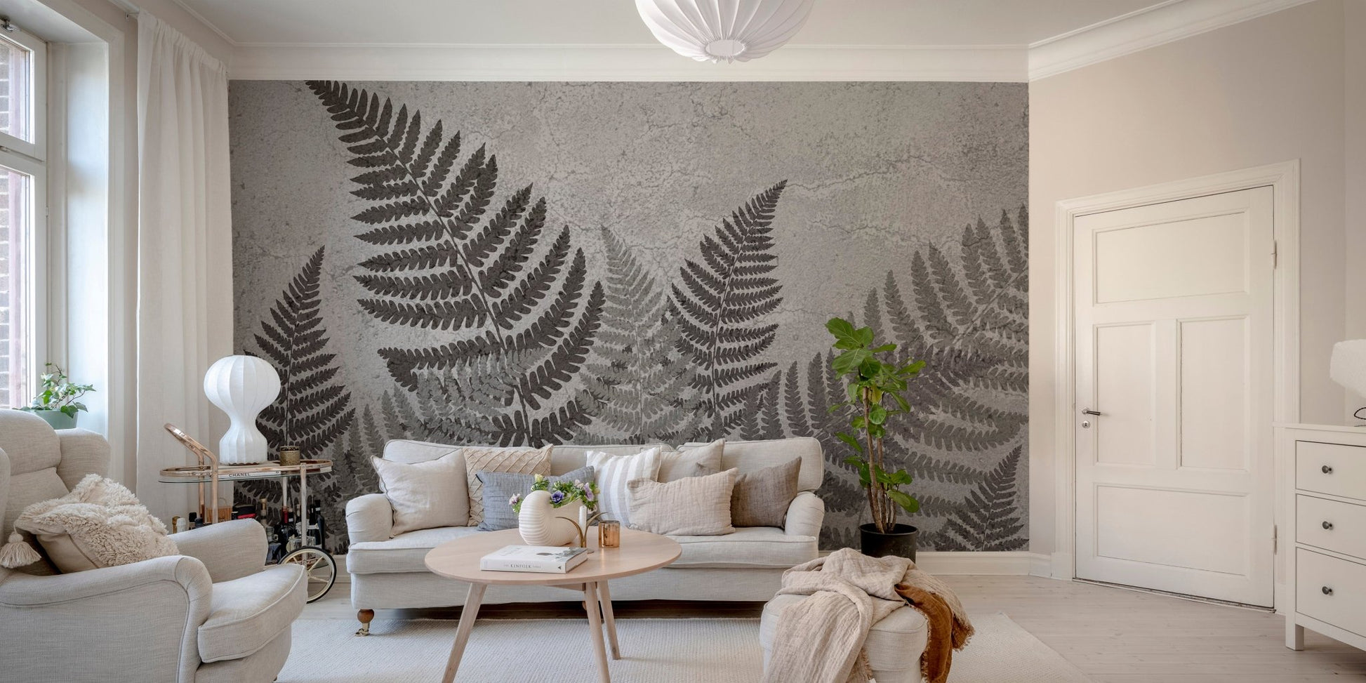 Green tropical fern wall art, B451