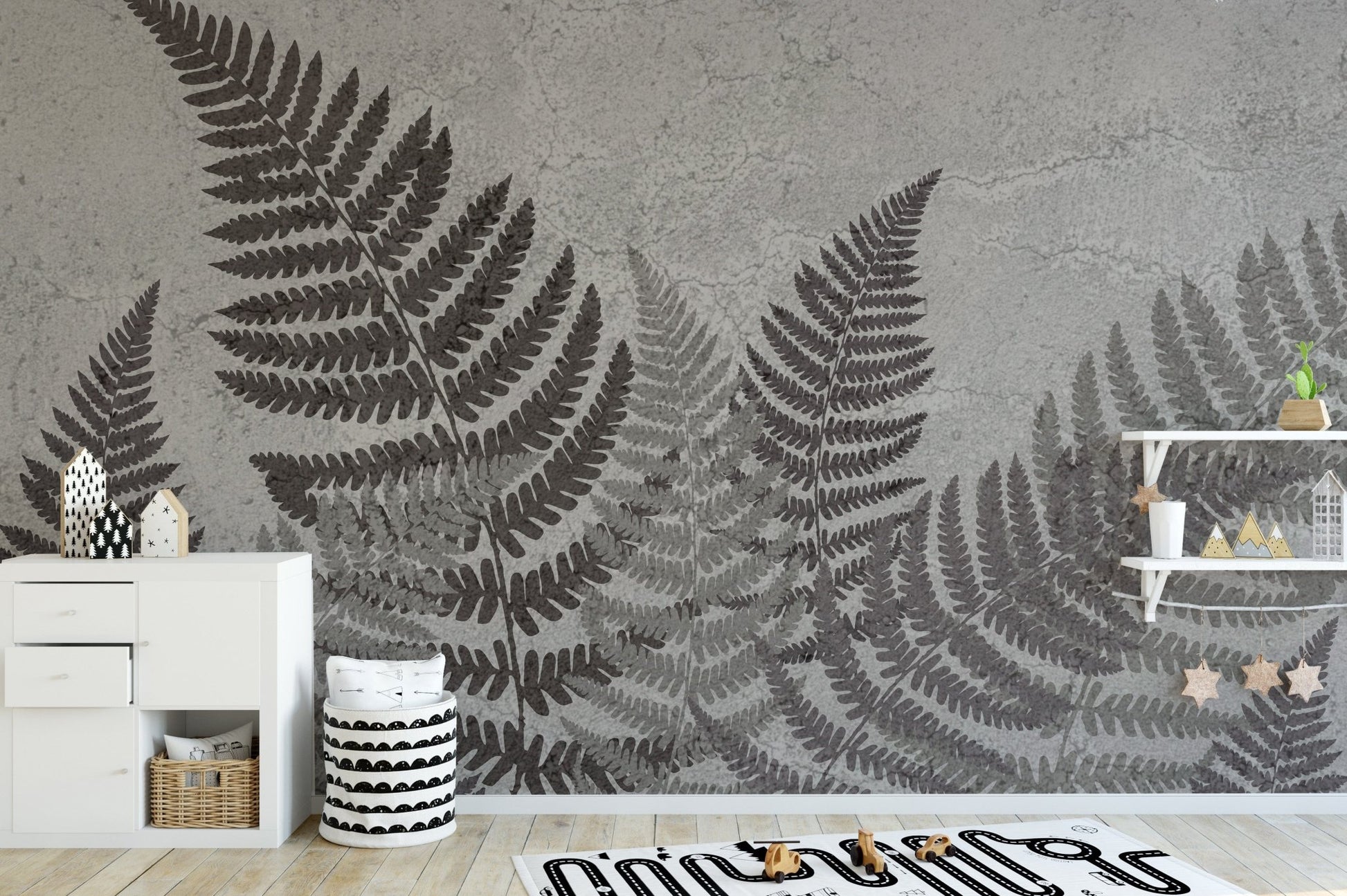 Tropical fern wall mural design, B451