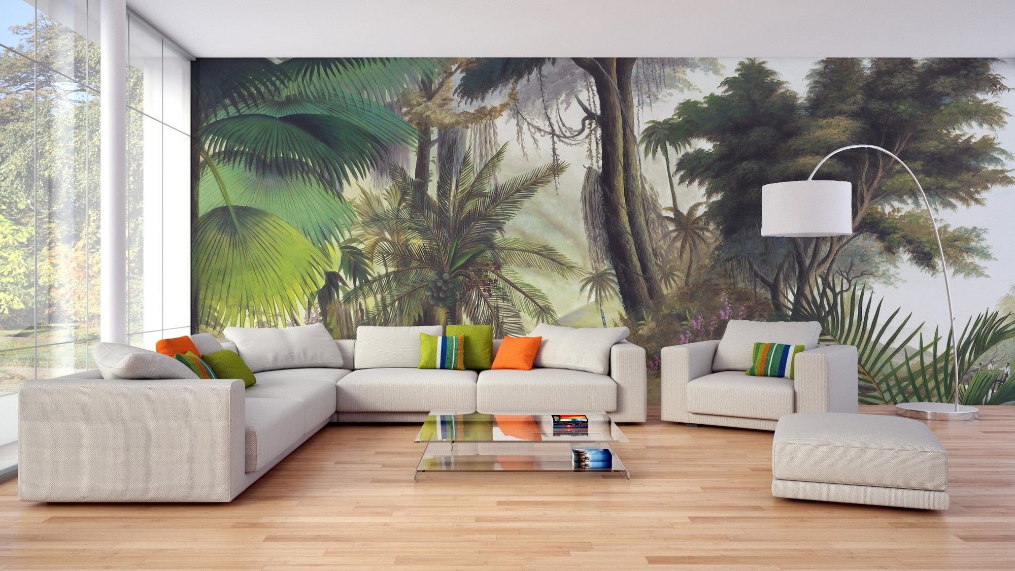 Misty tropical forest mural A425
