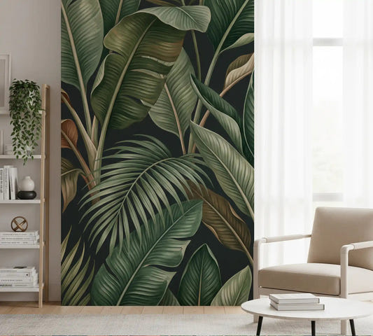 Hallway featuring Tropical Foliage Mystique foliage wall mural