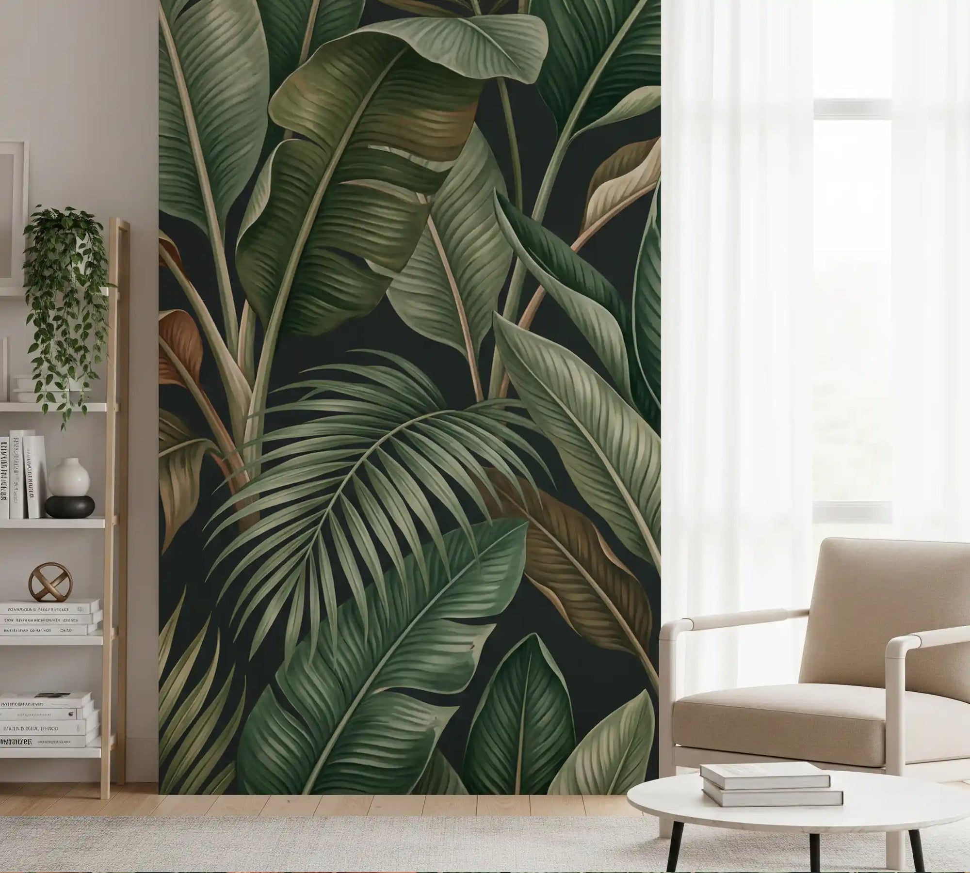 Hallway featuring Tropical Foliage Mystique foliage wall mural, GD9418