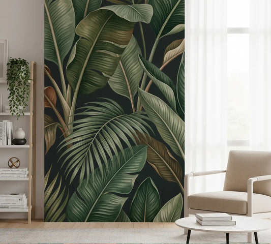 Hallway featuring Tropical Foliage Mystique foliage wall mural